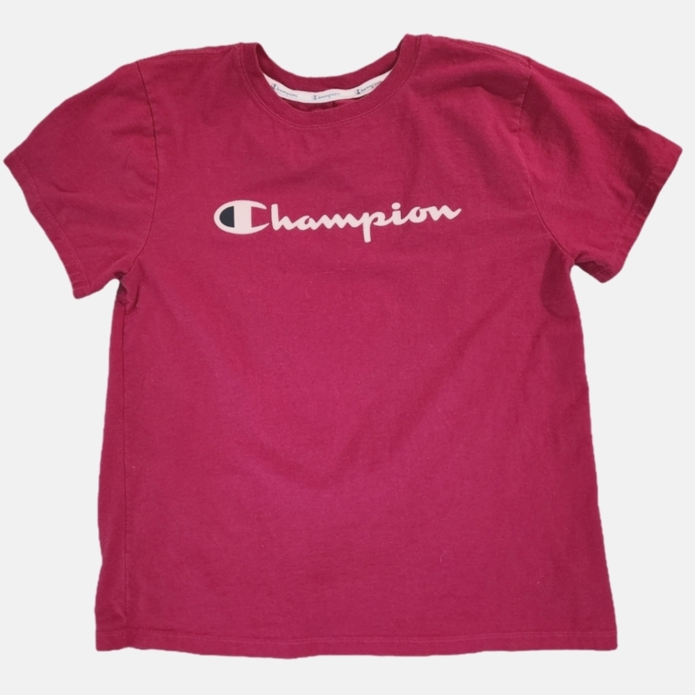 Champion Dark Pink Classic Tshirt- Juniors Girls Size Medium